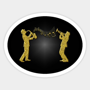 Trumpet and Saxophone Music Players Sticker